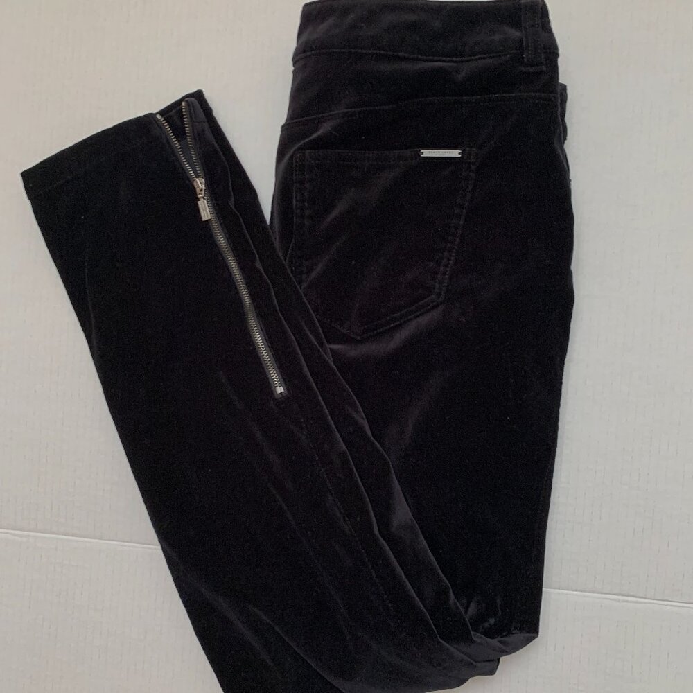 CHICO’S VELVET Ankle Jean Zip Leg Front Pockets Medium /1 Chico's  Black Label